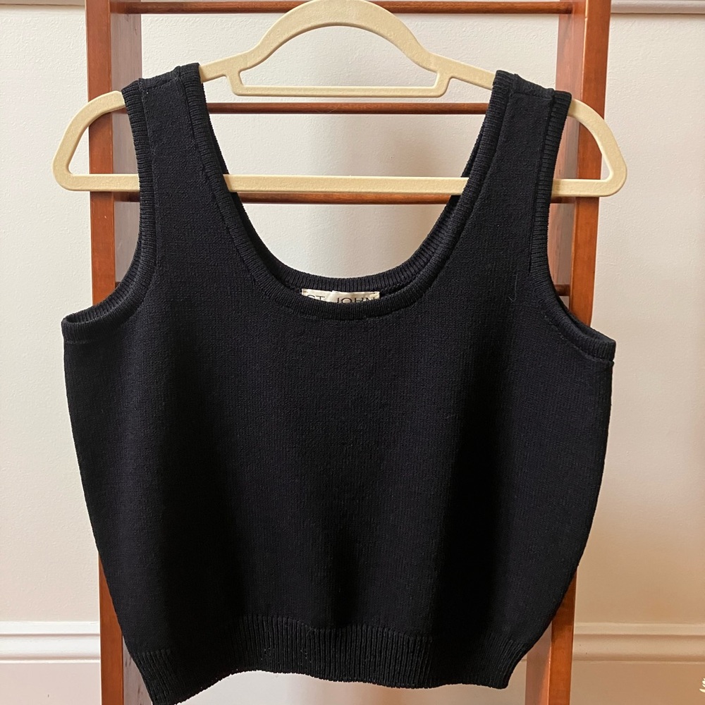 Like New St. John Black Knit Tank Top